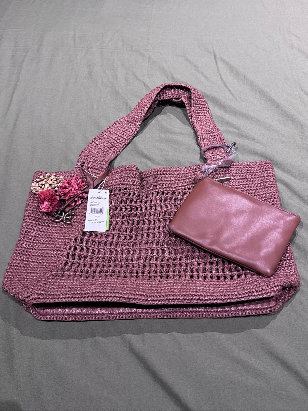 Sam Edelman Marcie Open Weave Raffia Tote